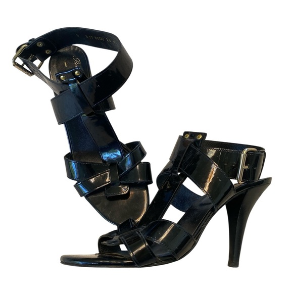 Robert Clergerie x Barneys NY Black Patent Leather Strappy size 39 - Picture 1 of 9